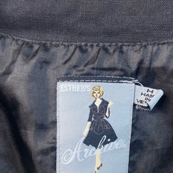 ESTHER's ARCHIVES Puff Short Sleeves Linen Blazer Jacket - Picture 4 of 8